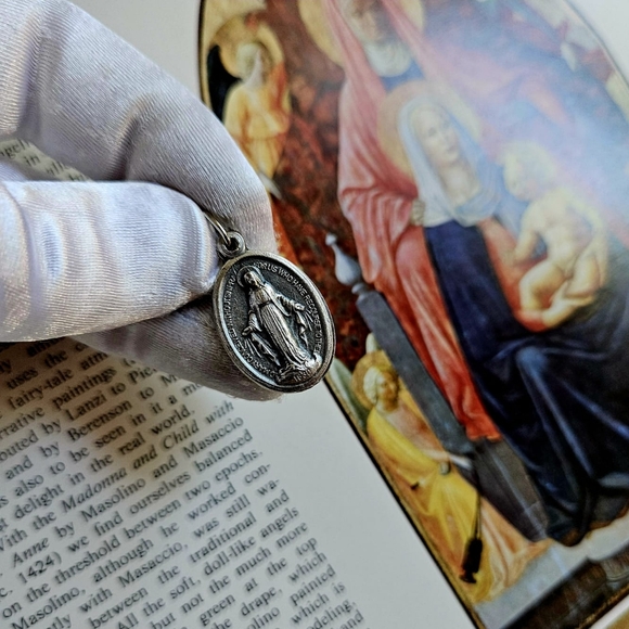 Pendant vintage Jesus Christ Religion Christians style Silver Platet Italy - Picture 8 of 11